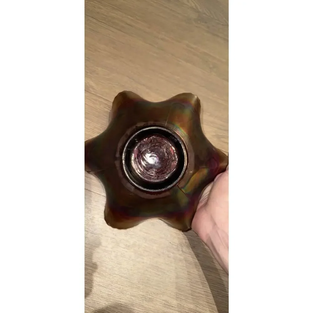 Vintage Fenton Dark Marigold Carnival Glass 9